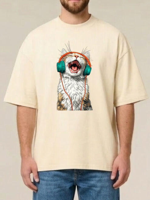 Tricou bumbac organic Oversized-Meow Vibes