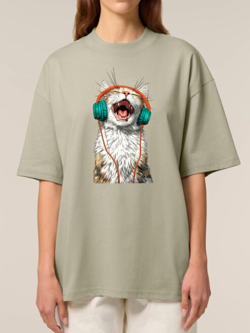 Tricou bumbac organic Oversized-Meow Vibes