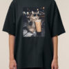 Tricou bumbac organic Oversized-Rebel Cat