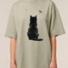 Tricou bumbac organic Oversized-Zen Cat
