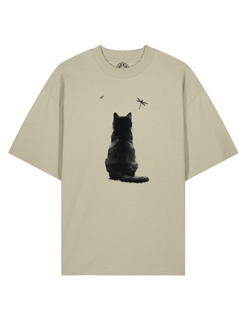 Tricou bumbac organic Oversized-Zen Cat
