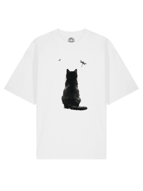 Tricou bumbac organic Oversized-Zen Cat