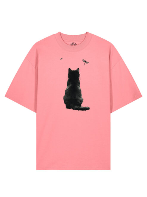 Tricou bumbac organic Oversized-Zen Cat