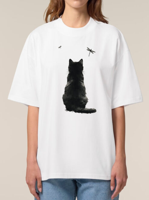 Tricou bumbac organic Oversized-Zen Cat