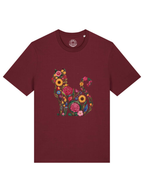 Tricou bumbac organic-Flora Cat, UNISEX