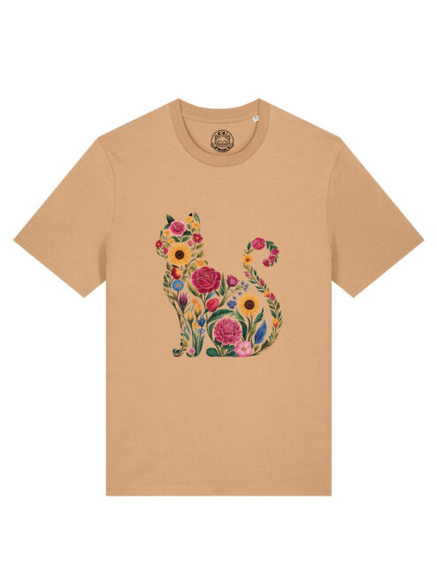 Tricou bumbac organic-Flora Cat, UNISEX