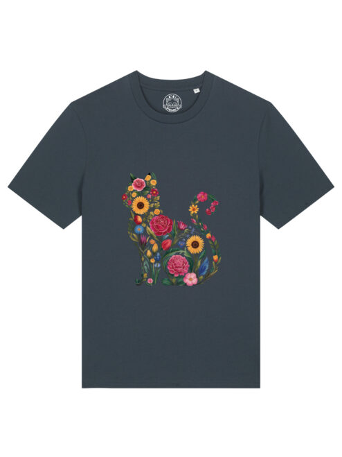 Tricou bumbac organic-Flora Cat, UNISEX