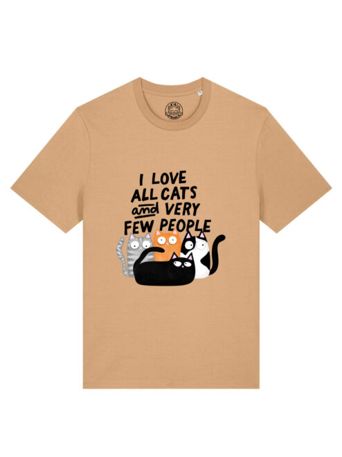 Tricou bumbac organic-I Love All Cats and Few People, UNISEX