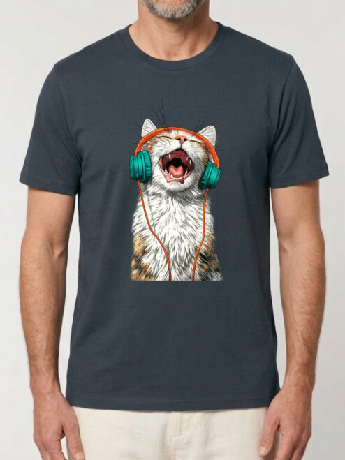 Tricou bumbac organic-Meow Vibes, UNISEX