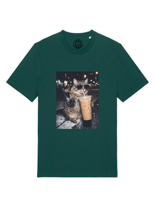 Tricou bumbac organic-Rebel Cat, UNISEX