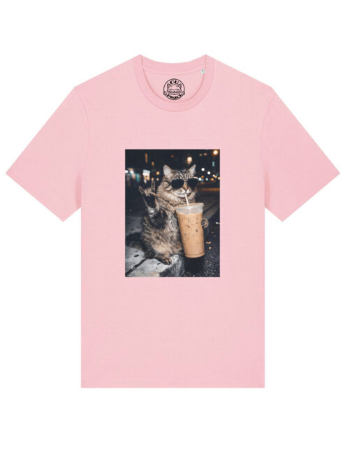 Tricou bumbac organic-Rebel Cat, UNISEX