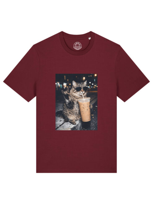 Tricou bumbac organic-Rebel Cat, UNISEX