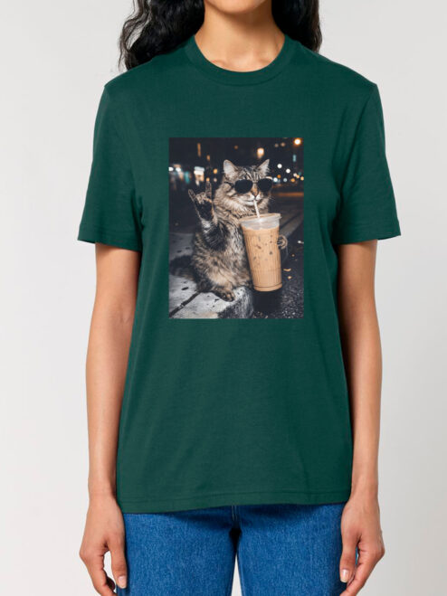 Tricou bumbac organic-Rebel Cat, UNISEX