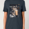 Tricou bumbac organic-Rebel Cat, UNISEX