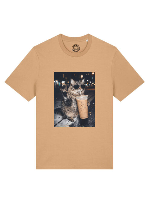 Tricou bumbac organic-Rebel Cat, UNISEX
