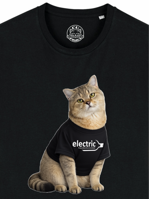 Tricou din bumbac organic Premium Personalizat-Pisica ta & Logo-ul firmei
