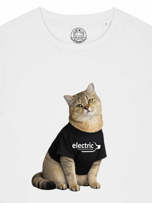 Tricou din bumbac organic Premium Personalizat-Pisica ta & Logo-ul firmei