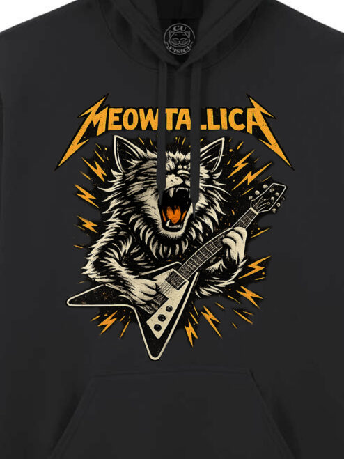 Hanorac printat-Meowtallica, Unisex