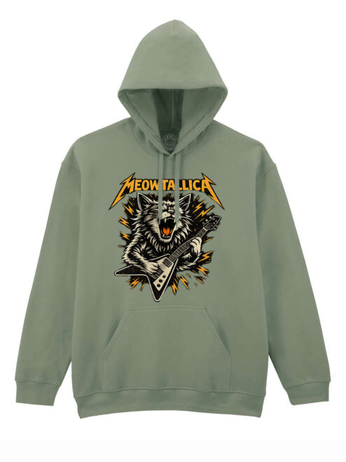 Hanorac printat-Meowtallica, Unisex