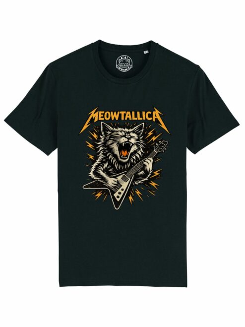 Tricou din bumbac organic Premium-Meowtallica
