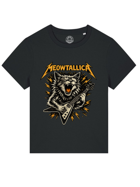 Tricou din bumbac organic Premium-Meowtallica