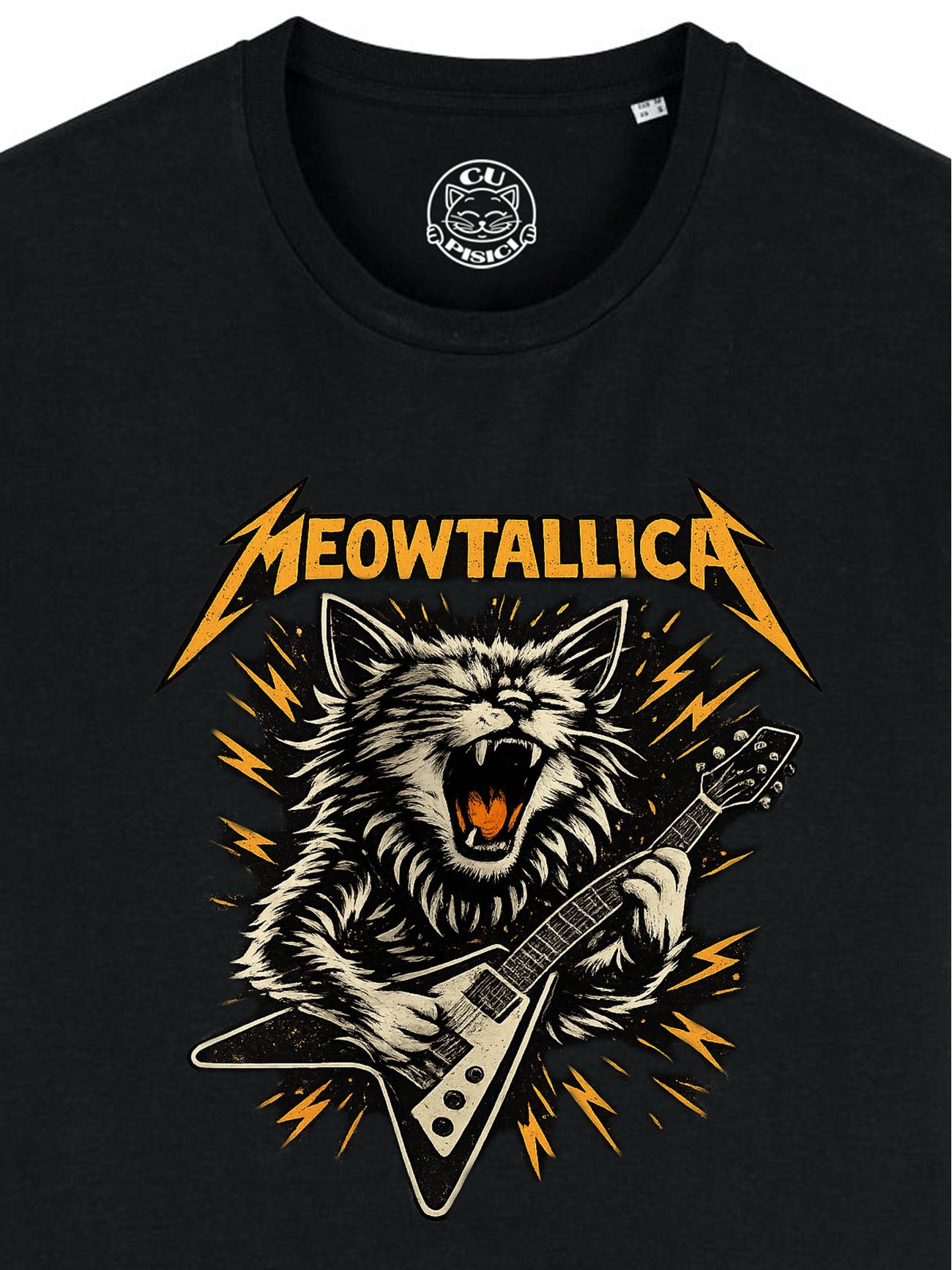 Tricou din bumbac organic Premium-Meowtallica