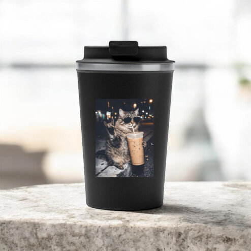 Cana termos cafea-Rebel Cat