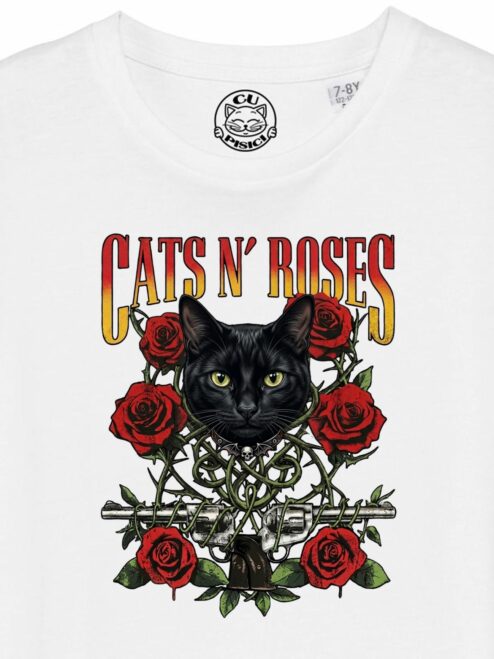 Tricou din bumbac organic Premium-Cats N’ Roses, Copii