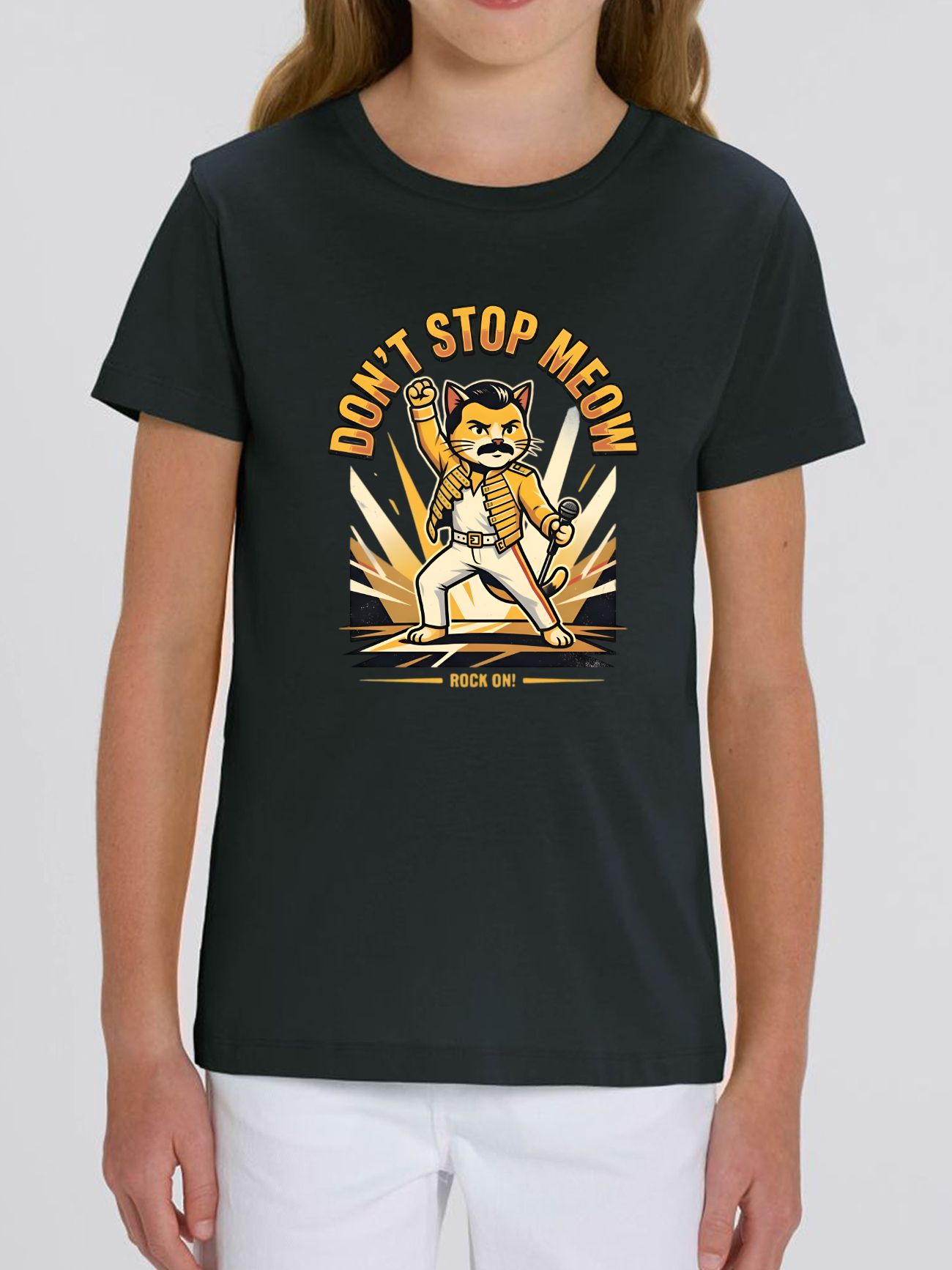Tricou din bumbac organic Premium-Don’t Stop Meow, Copii