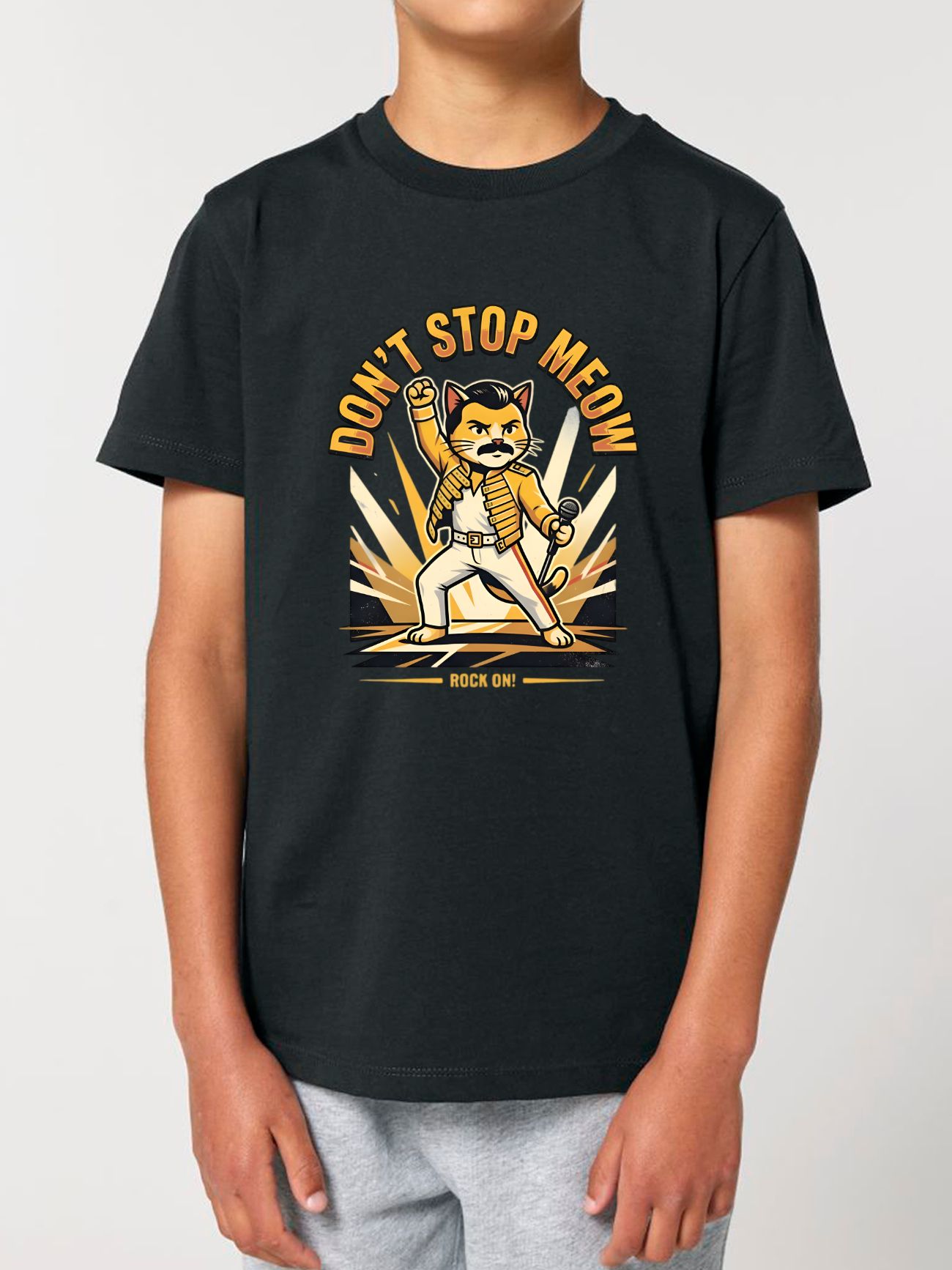Tricou din bumbac organic Premium-Don’t Stop Meow, Copii