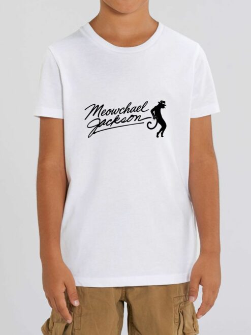 Tricou din bumbac organic Premium-Meowchael Jackson, Copii