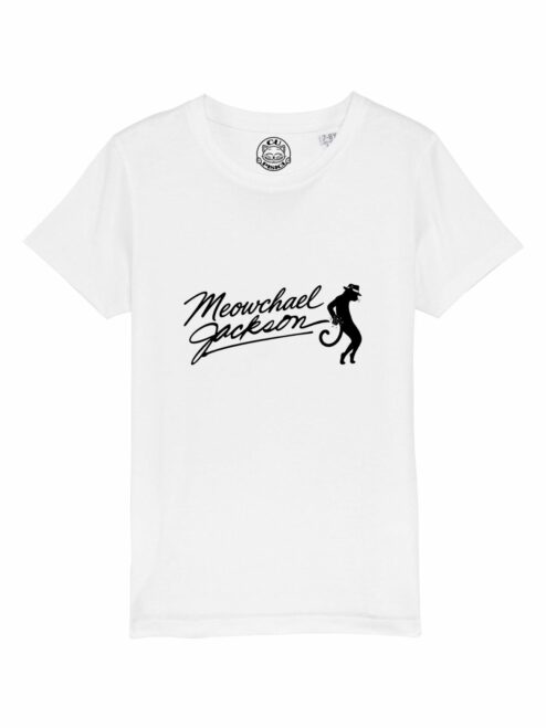 Tricou din bumbac organic Premium-Meowchael Jackson, Copii