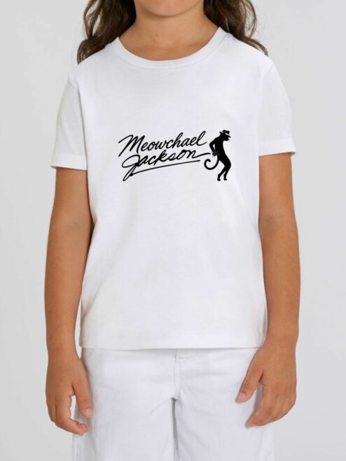 Tricou din bumbac organic Premium-Meowchael Jackson, Copii