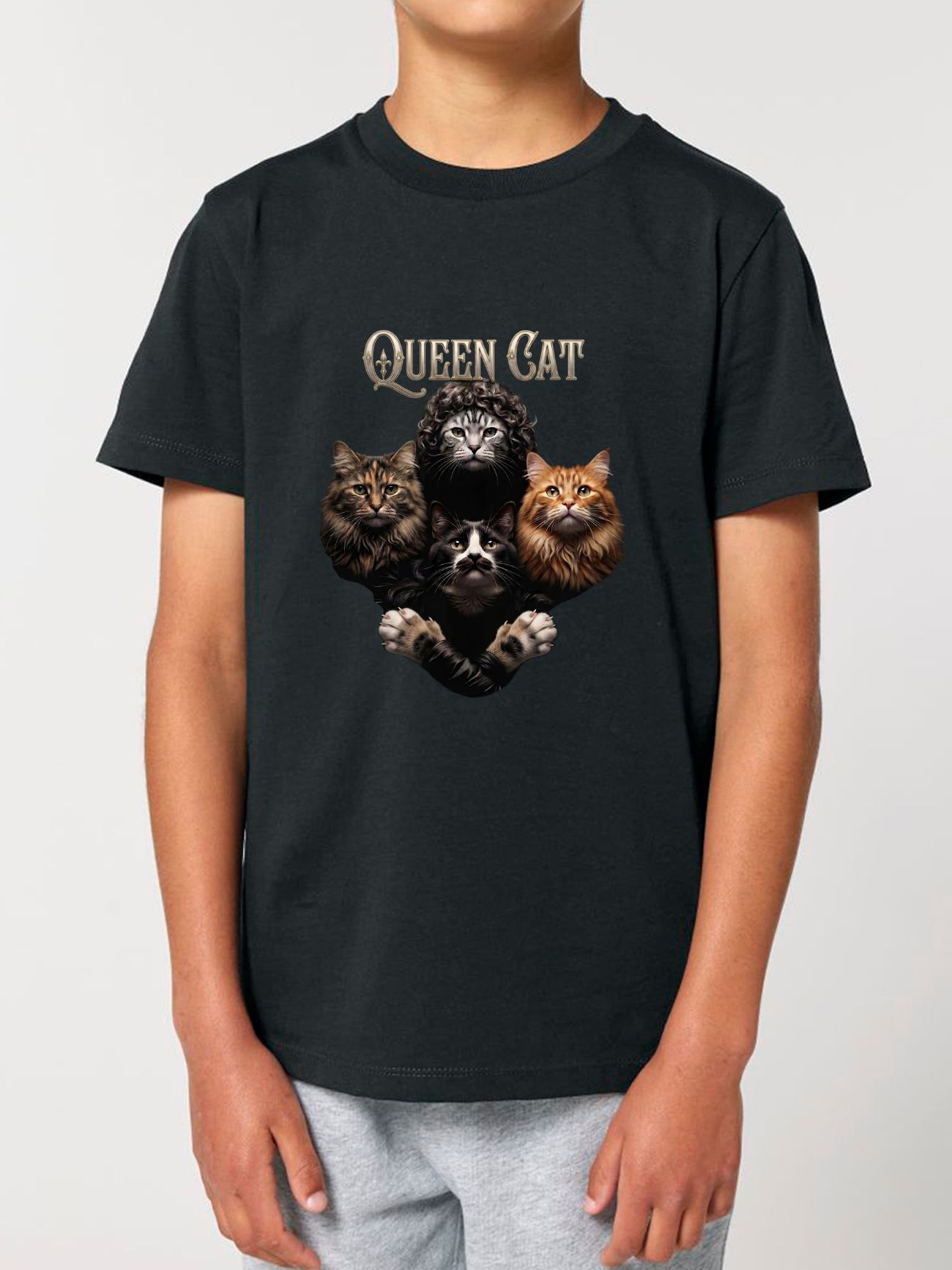 Tricou din bumbac organic Premium-Queen Cat, Copii
