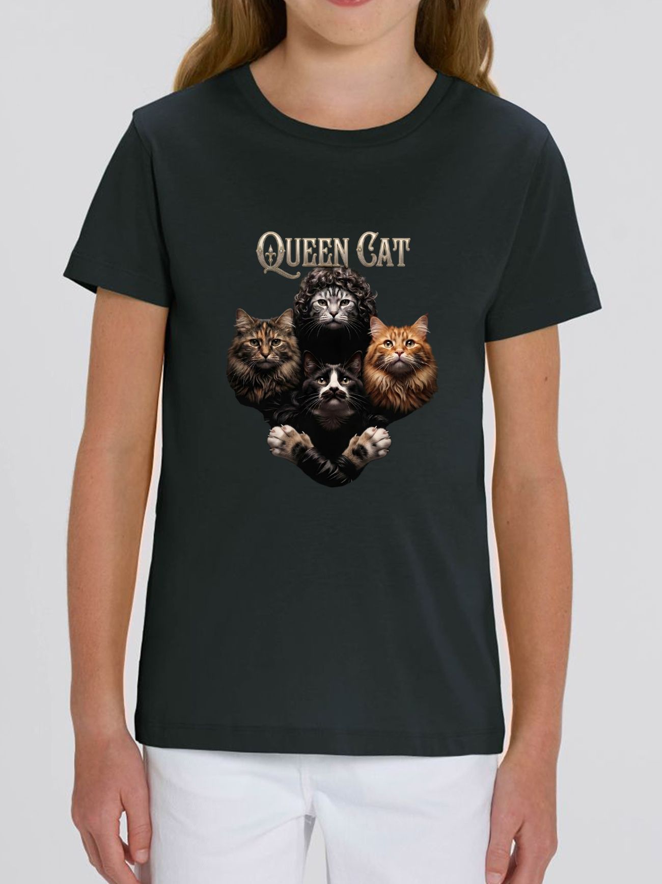 Tricou din bumbac organic Premium-Queen Cat, Copii