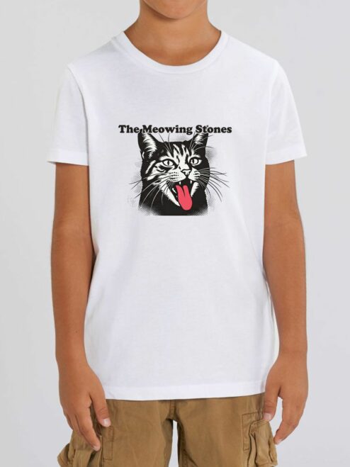 Tricou din bumbac organic Premium-The Meowing Stones, Copii