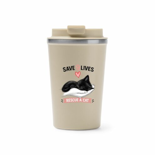 Cana termos cafea-Save 9 Lives, Rescue a Cat