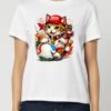 Tricou din bumbac organic Premium-Meow Football World Cup, Femei