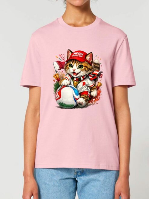 Tricou din bumbac organic Premium-Meow Football World Cup, Unisex