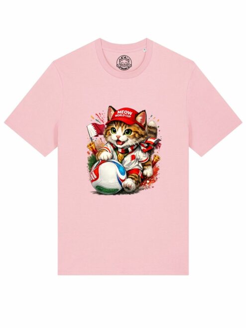 Tricou din bumbac organic Premium-Meow Football World Cup, Unisex