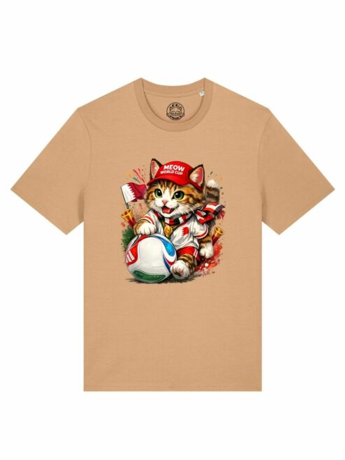 Tricou din bumbac organic Premium-Meow Football World Cup, Unisex