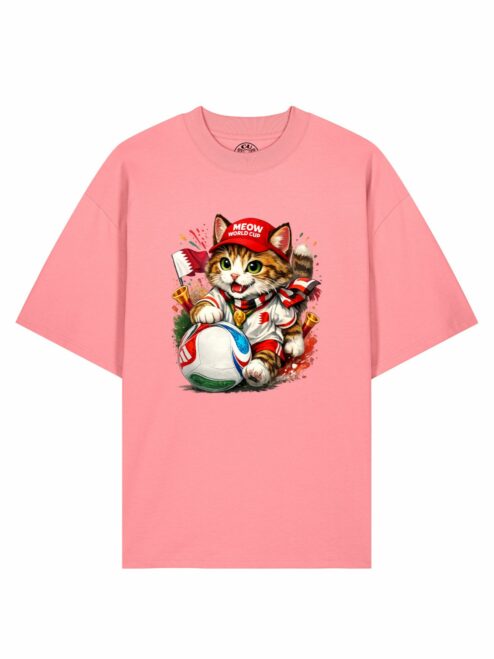 Tricou din bumbac organic Premium-Meow Football World Cup, Unisex