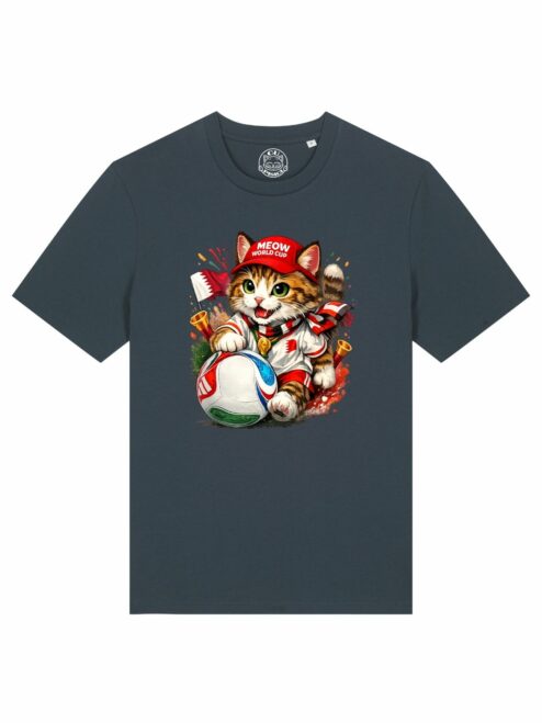 Tricou din bumbac organic Premium-Meow Football World Cup, Unisex