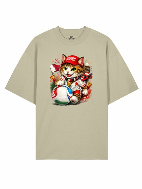 Tricou din bumbac organic Premium-Meow Football World Cup, Unisex
