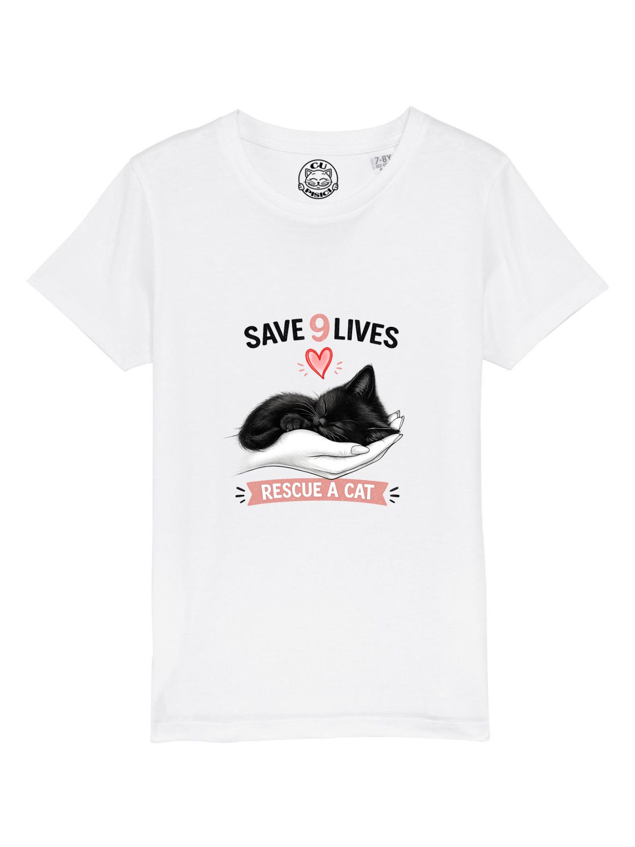Tricou din bumbac organic Premium-Save 9 Lives, Copii