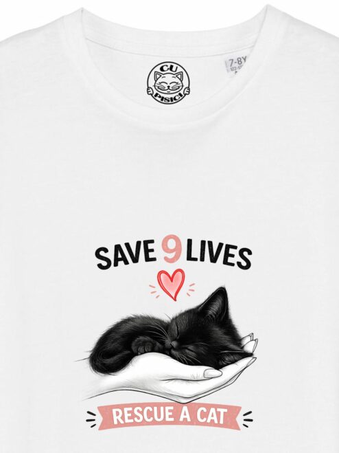 Tricou din bumbac organic Premium-Save 9 Lives, Copii
