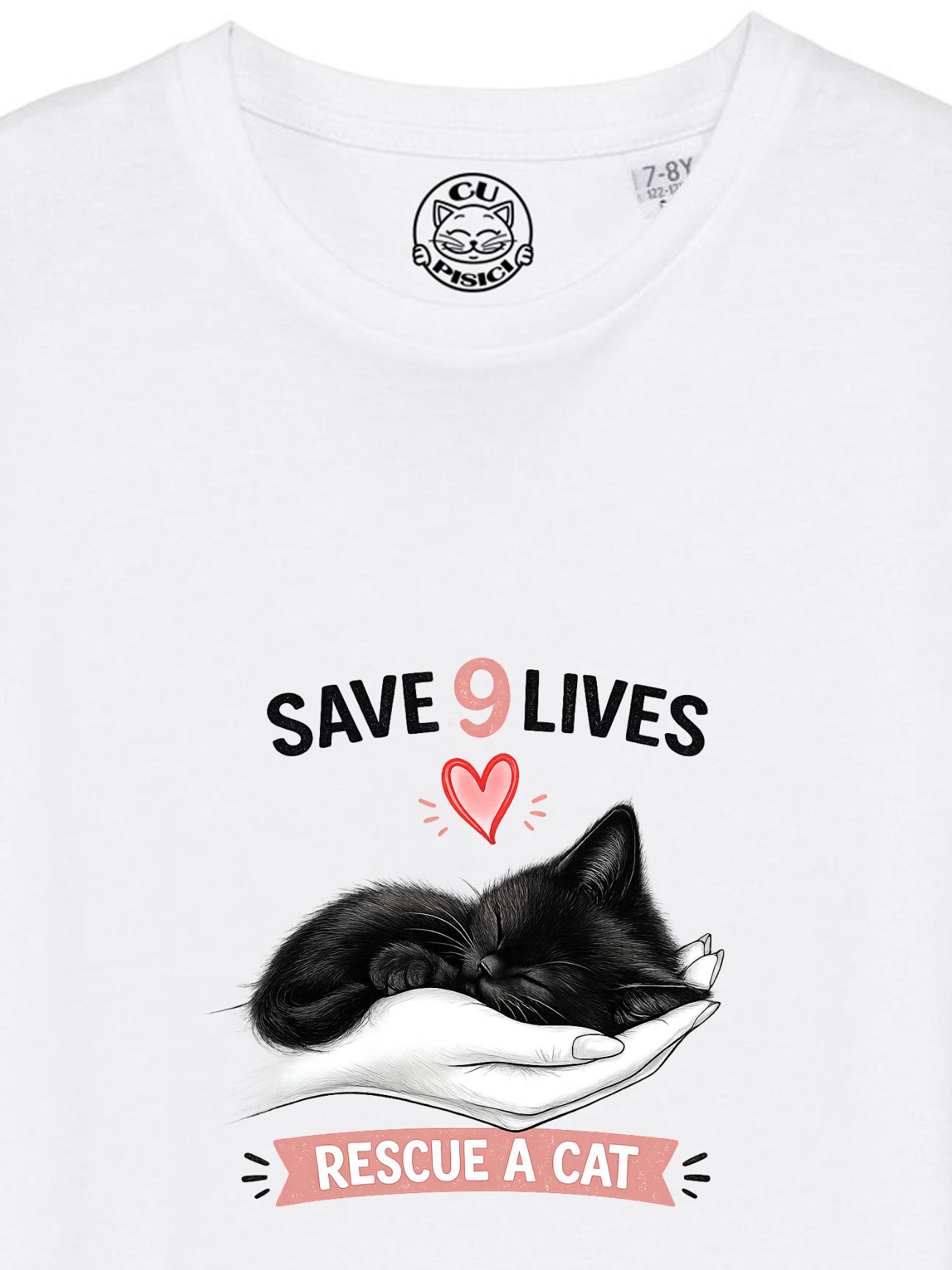 Tricou din bumbac organic Premium-Save 9 Lives, Copii