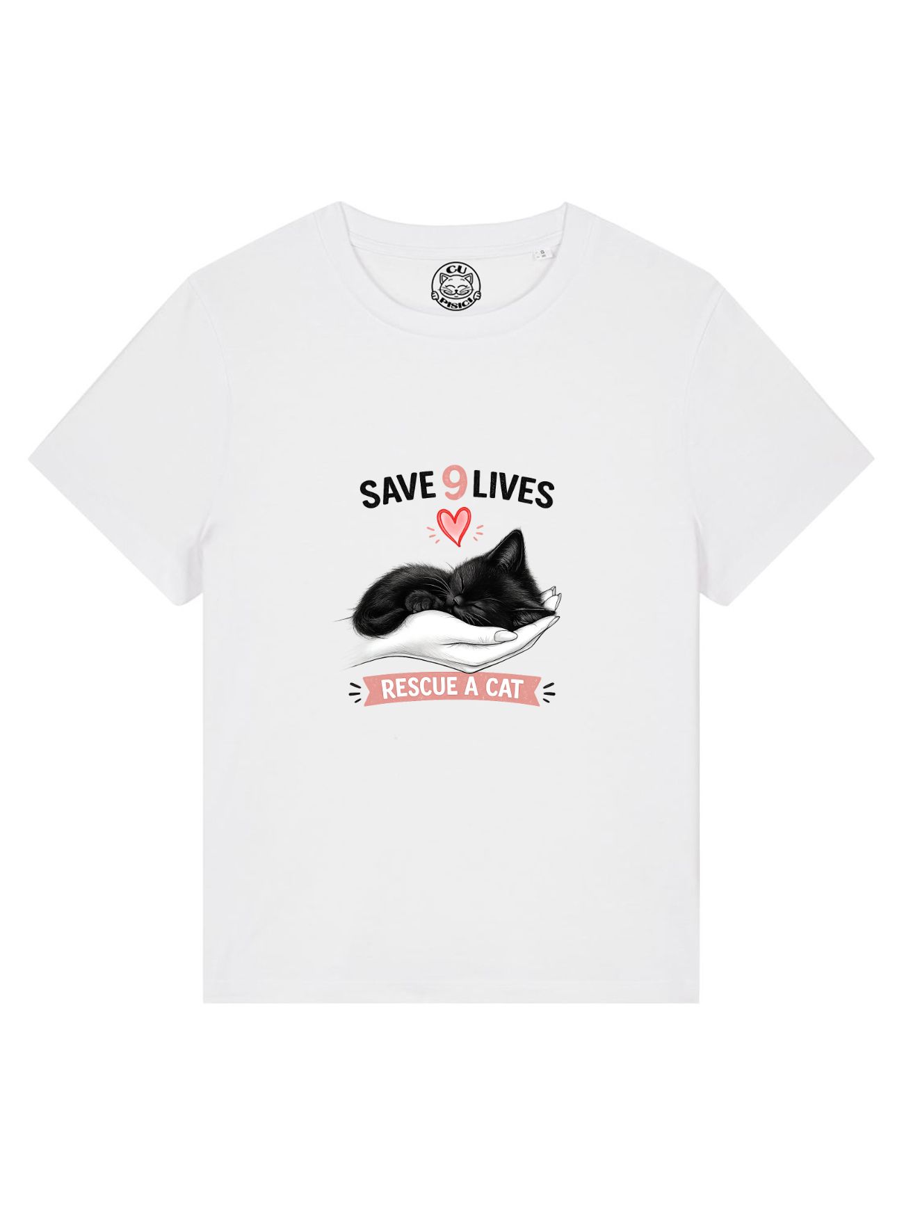 Tricou din bumbac organic Premium-Save 9 Lives, Femei