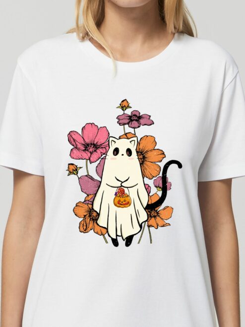 Rochie din bumbac organic Premium-Cute Halloween Cat