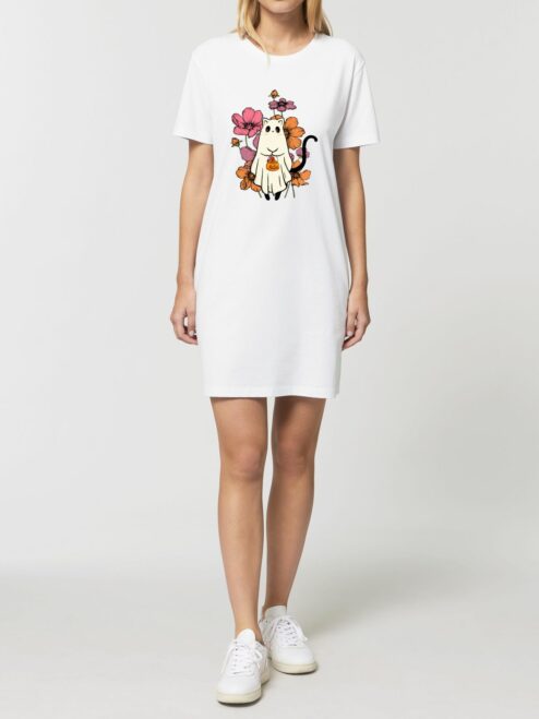 Rochie din bumbac organic Premium-Cute Halloween Cat